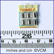 6 Pretty Thimbles on a Hanging Display Card