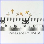6 Tiny Gold & Silver Crosses