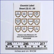 Chemist/Apothecary Label Sheet 3