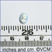 Blue 6 x 8 mm Cameo