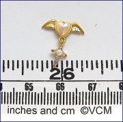 Gold & Pearl Wings & Cross Designer Style Brooch