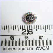 Designer Accessory - Silver & Black Diamante CC