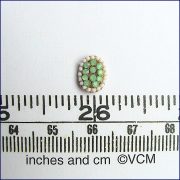 Oval Accessory - Vintage Green Diamante
