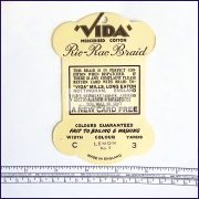 ORIGINAL SCALE Vintage Ephemera - Vida Ric Rac-Braid Card